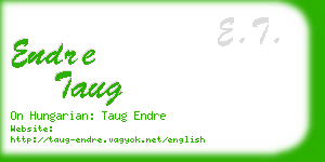 endre taug business card
